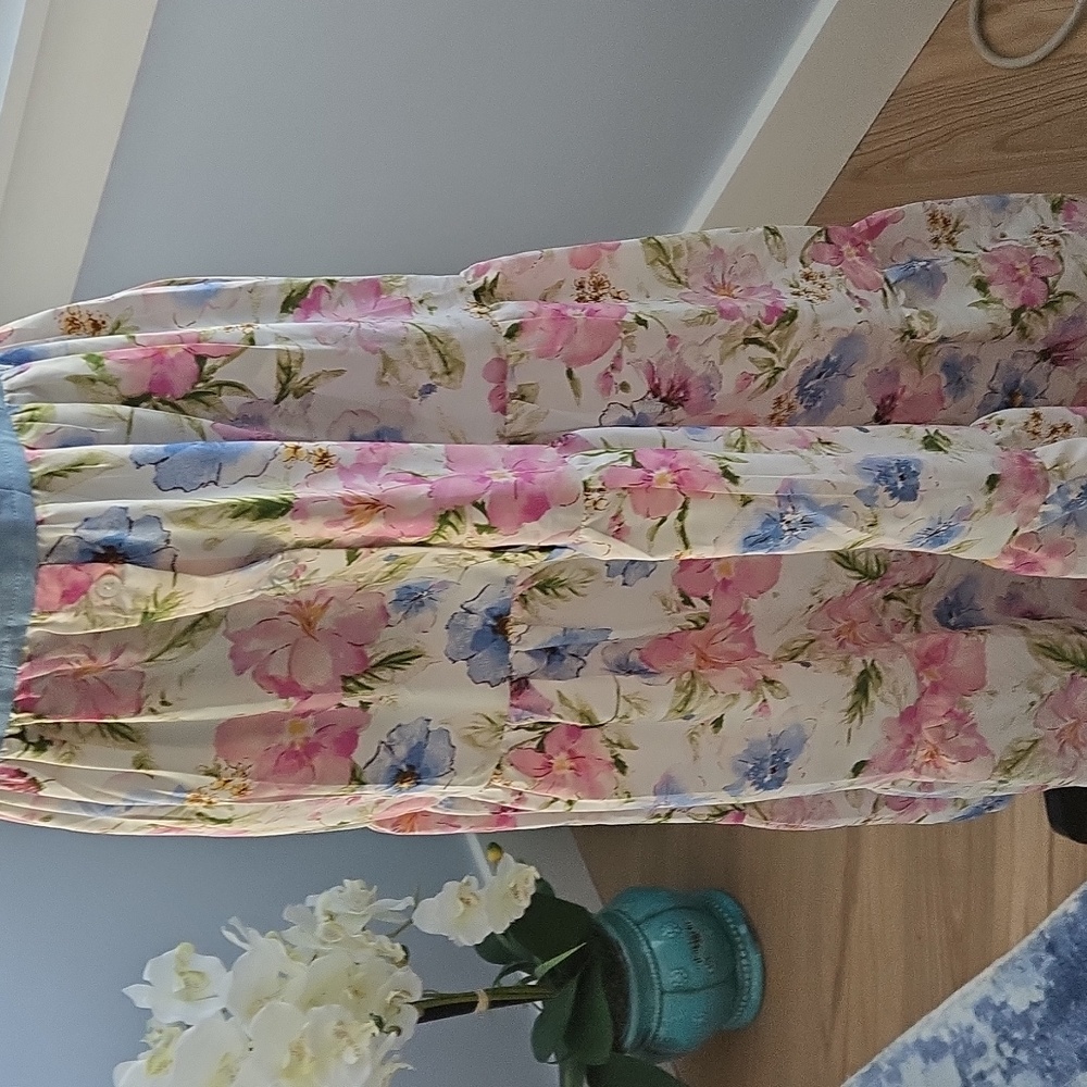 BAND OF THE FREE Floral Maxi Dress with Denim Bodice Size Medium - Picture 2 of 6